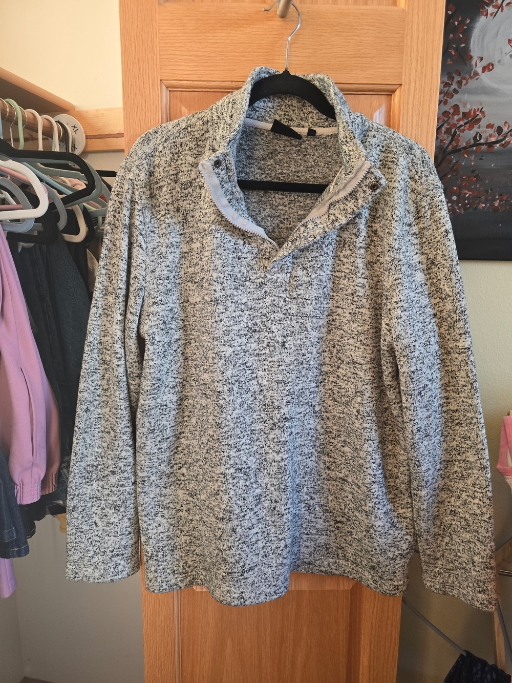 Heathered Gray Quarter-Zip Pullover Sweater